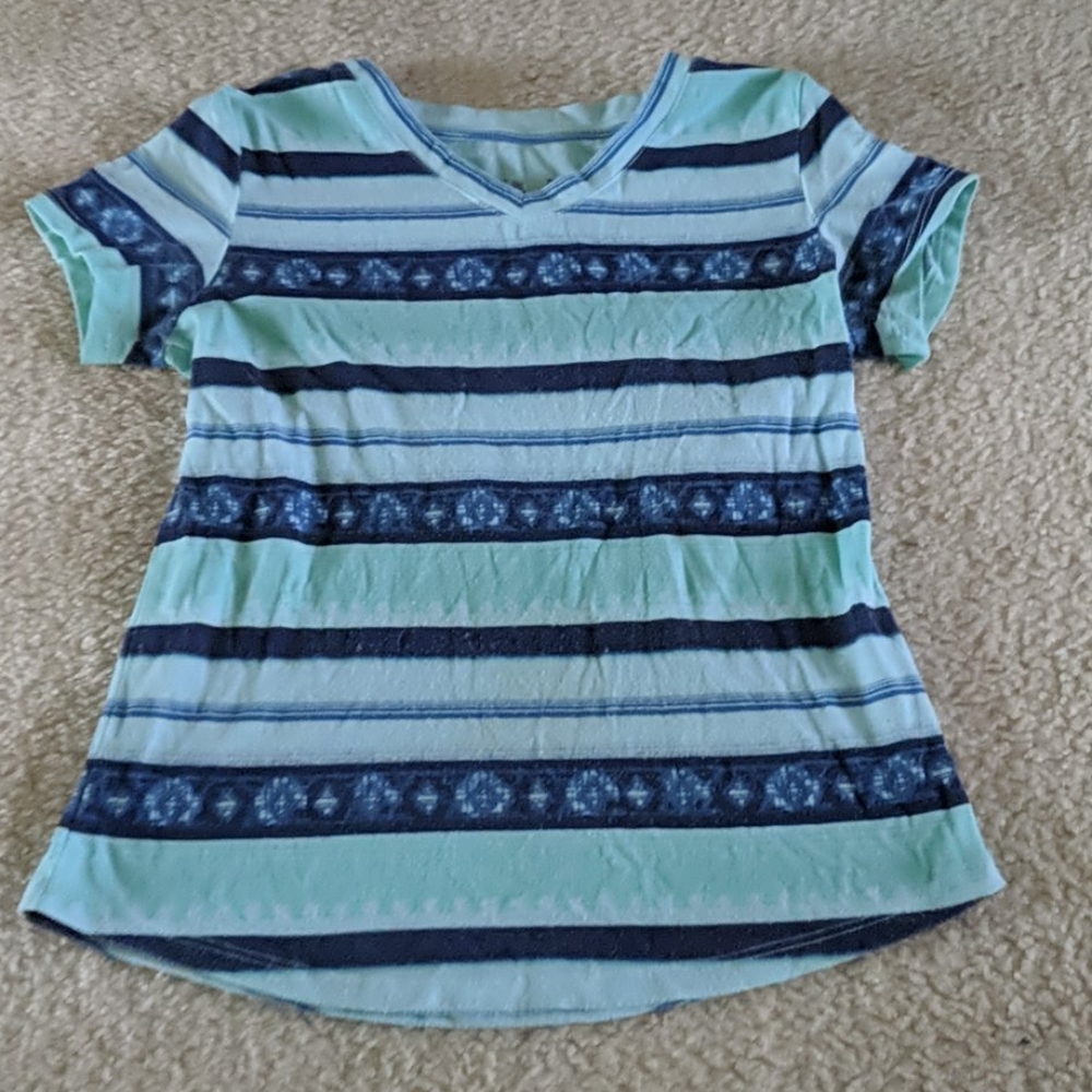Mudd blue and turquoise striped shirt